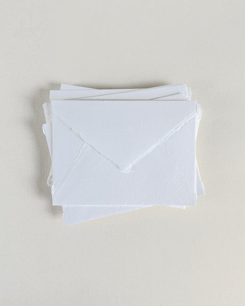 Busta in carta cotone artigianale 140*190mm da 150gsm - Bianco