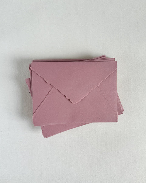 Busta in carta cotone artigianale 140*190mm da 150gsm - Rosa Antico