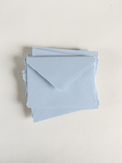 Busta in carta cotone artigianale 140*190mm da 150gsm - Azzurro