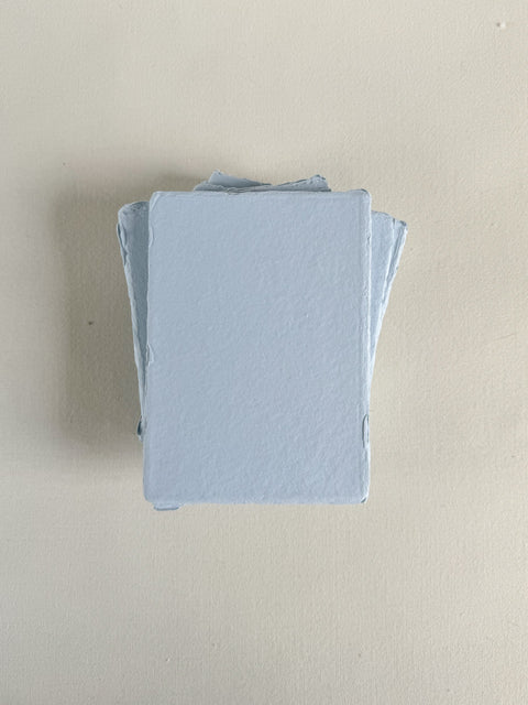 Card partecipazione in carta cotone artigianale 130*180mm da 300gsm - Azzurro