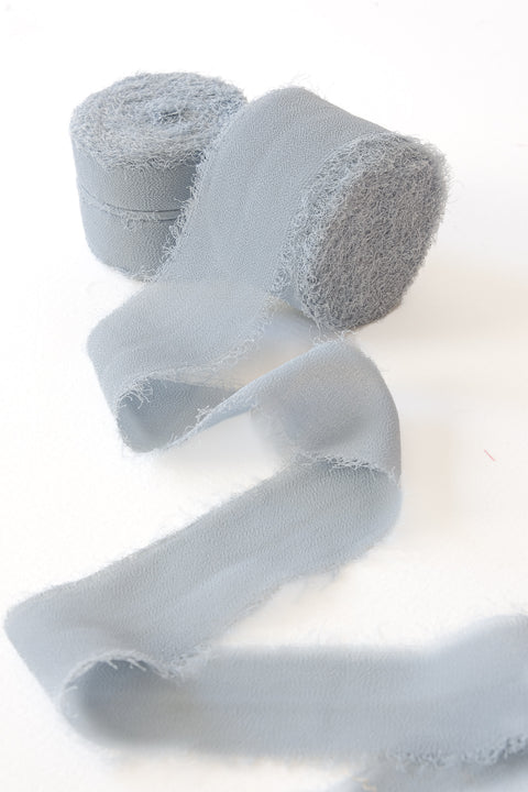 Heirloom collection ribbon 10 meters - Powder Blue vegan silk chiffon