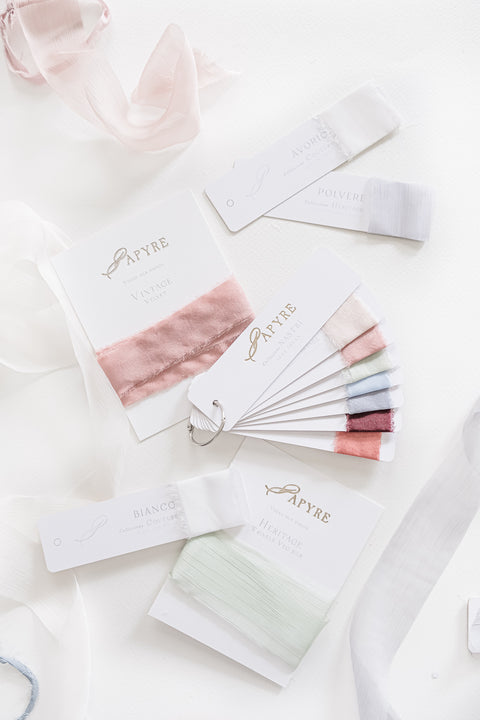 Vegan silk ribbon samples